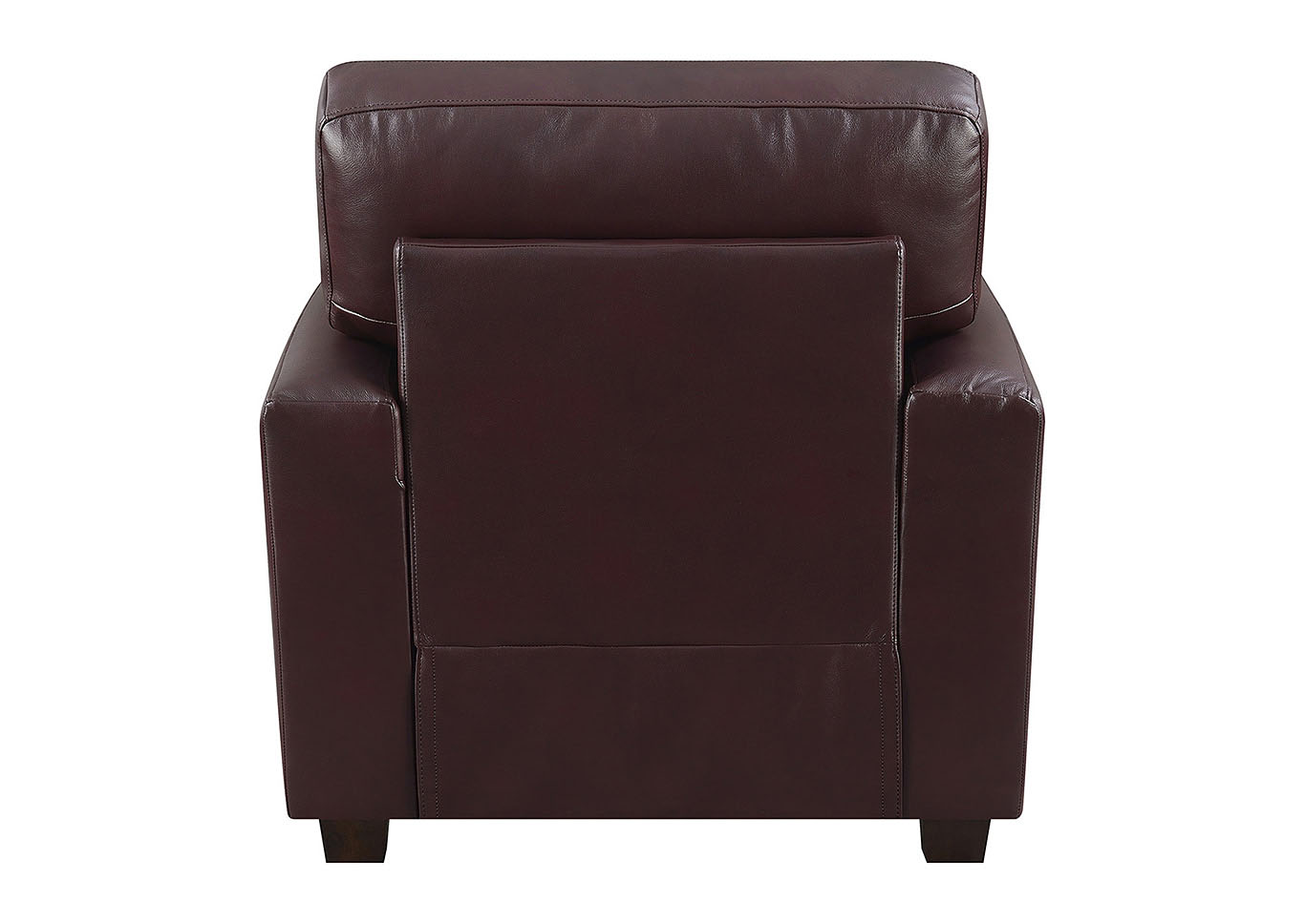 Stephanie Burgundy Leather Match Stationary Chair,Taba Home Furnishings